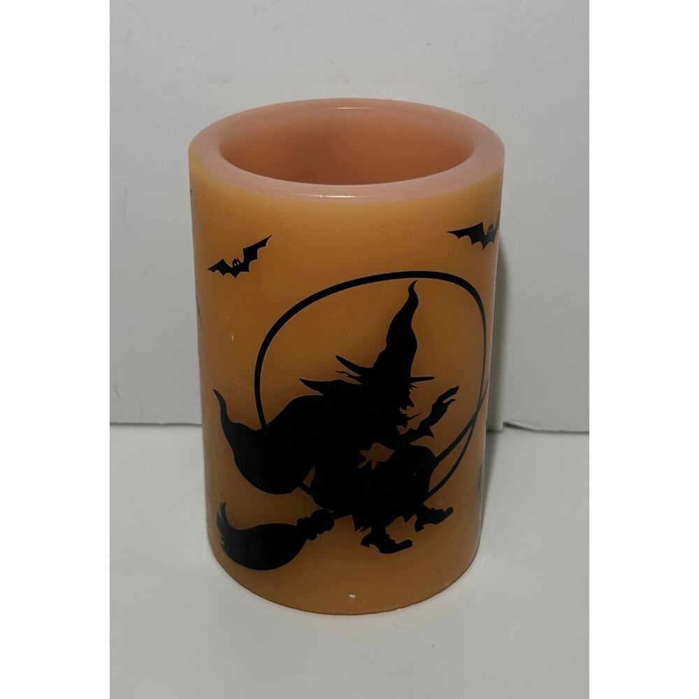 Everlasting Halloween Witch LED Flameless Flickering Wax Candle w /spooky sounds - Picture 4 of 8
